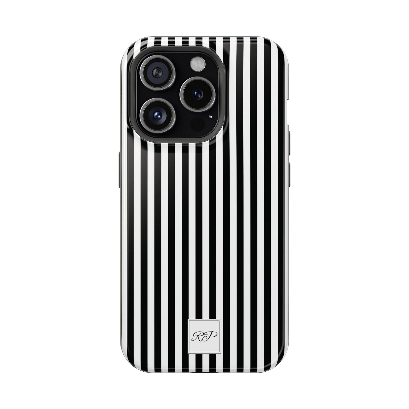 Custom Personalized Black White Striped Magsafe Phone Case for Iphone 17 - | iPhone 16 Pro Max Case | iPhone 15 Case Iphone 14 13 12 11 10 - Studio40ParkLane