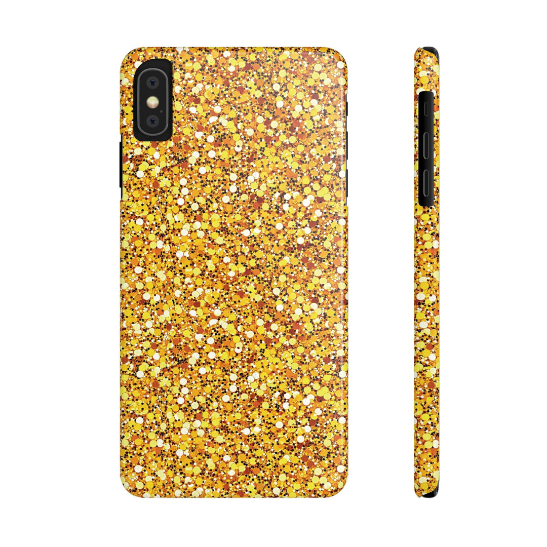 Slim Muted Gold Play on Faux Glitter Effect Cute Phone Cases for Iphone 16 Pro Max | iPhone 15 Case | iPhone 15 Pro Max Case, Iphone 14, Iphone 14 Pro Max, Iphone 13 12 11 8 7 - Studio40ParkLane