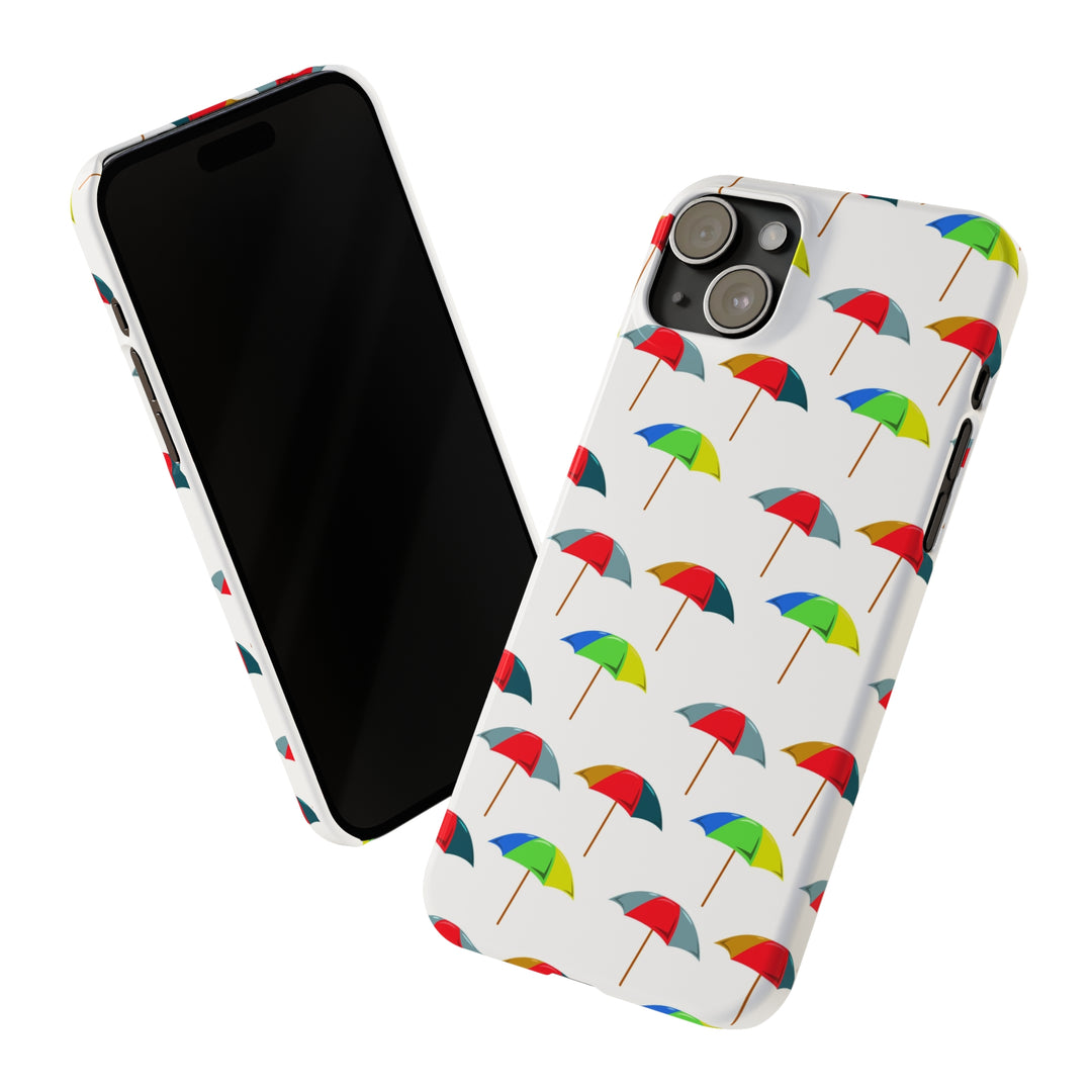 Slim Cute Phone Cases for Iphone - | iPhone 15 Case | iPhone 15 Pro Max Case, Iphone 14 Case, Iphone 14 Pro Max, Iphone 13, Colorful Beach Parasol - Studio40ParkLane