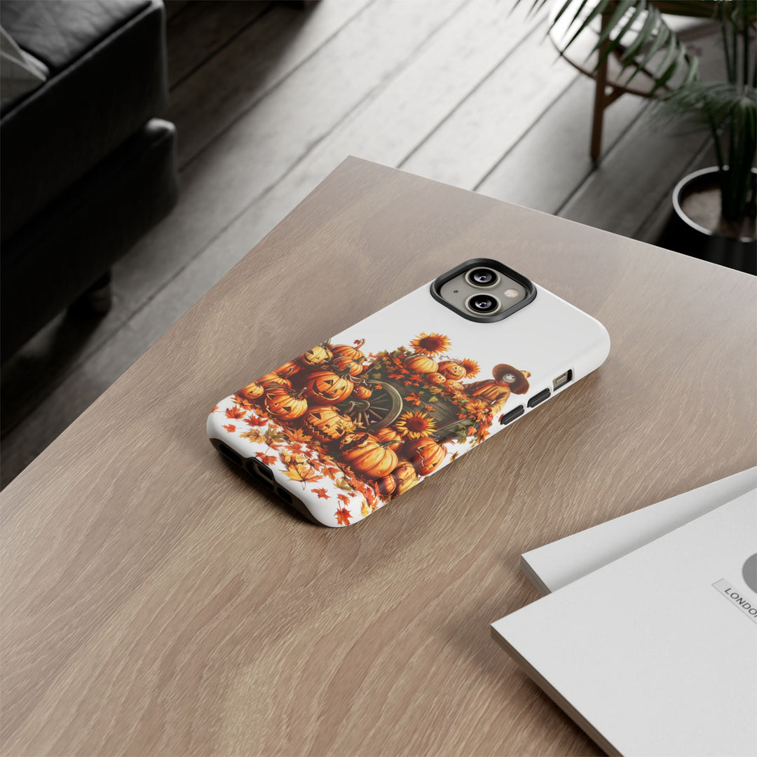Impact Resistant, Fall Leaves Scarecrow, Cute Phone Cases for Samsung S24, S23, S22, S21, IPhone 15 pro Iphone 14 pro Iphone 13 IPhone 12 Iphone 11 - Studio40ParkLane