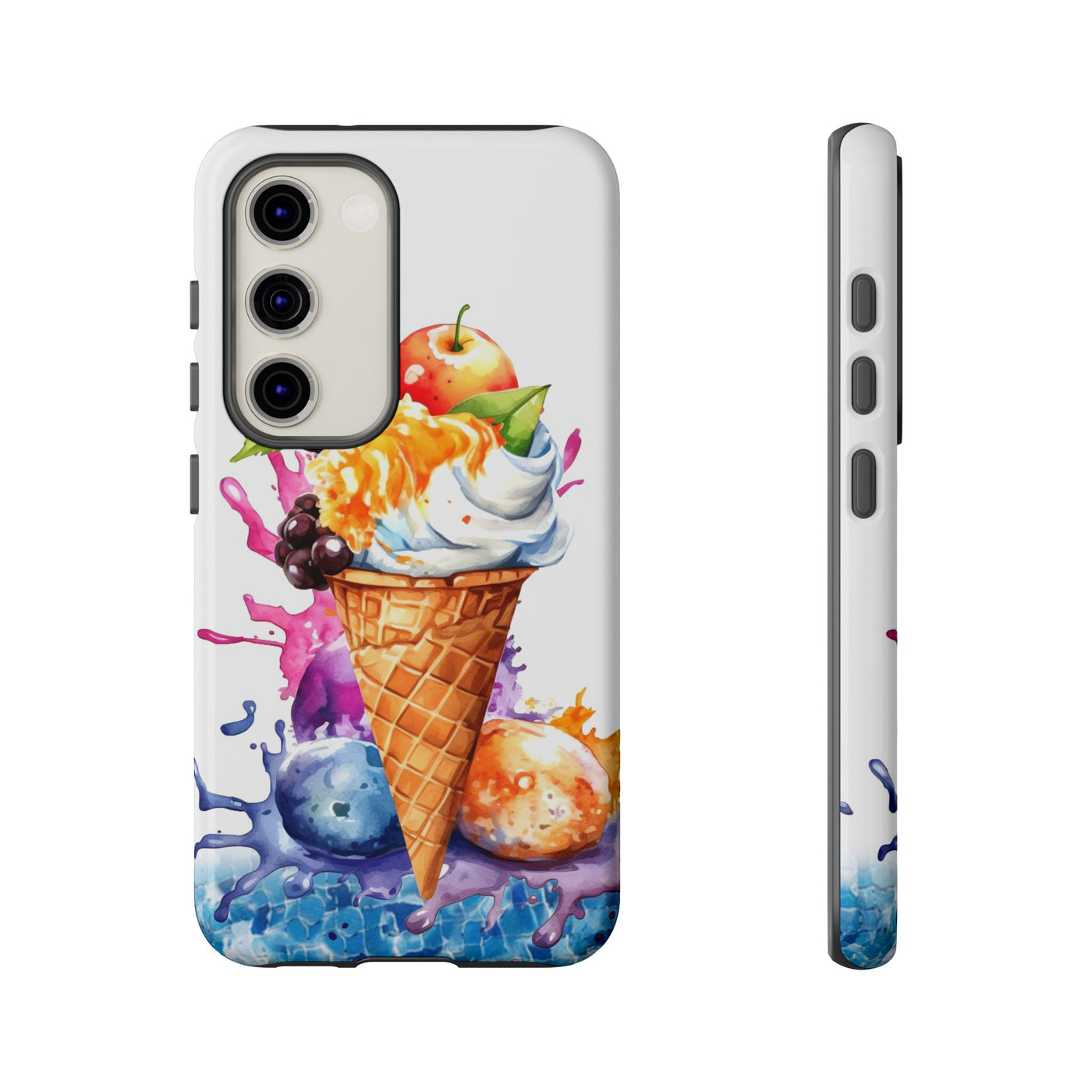 Impact Resistant, Summer Ice Cream Cone, Cute Phone Cases for Samsung S24, S23, S22, S21, IPhone 15 pro Iphone 14 pro Iphone 13 IPhone 12 Iphone 11