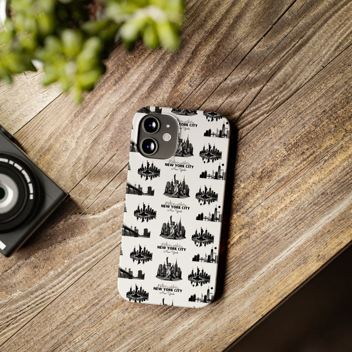 Slim New York Skyline Collage Coquette Gift for Her Cute Phone Cases for Iphone 16 Pro Max | iPhone 15 Case | iPhone 15 Pro Max Case, Iphone 14, Iphone 14 Pro Max, Iphone 13 12 11 8 7 - Studio40ParkLane