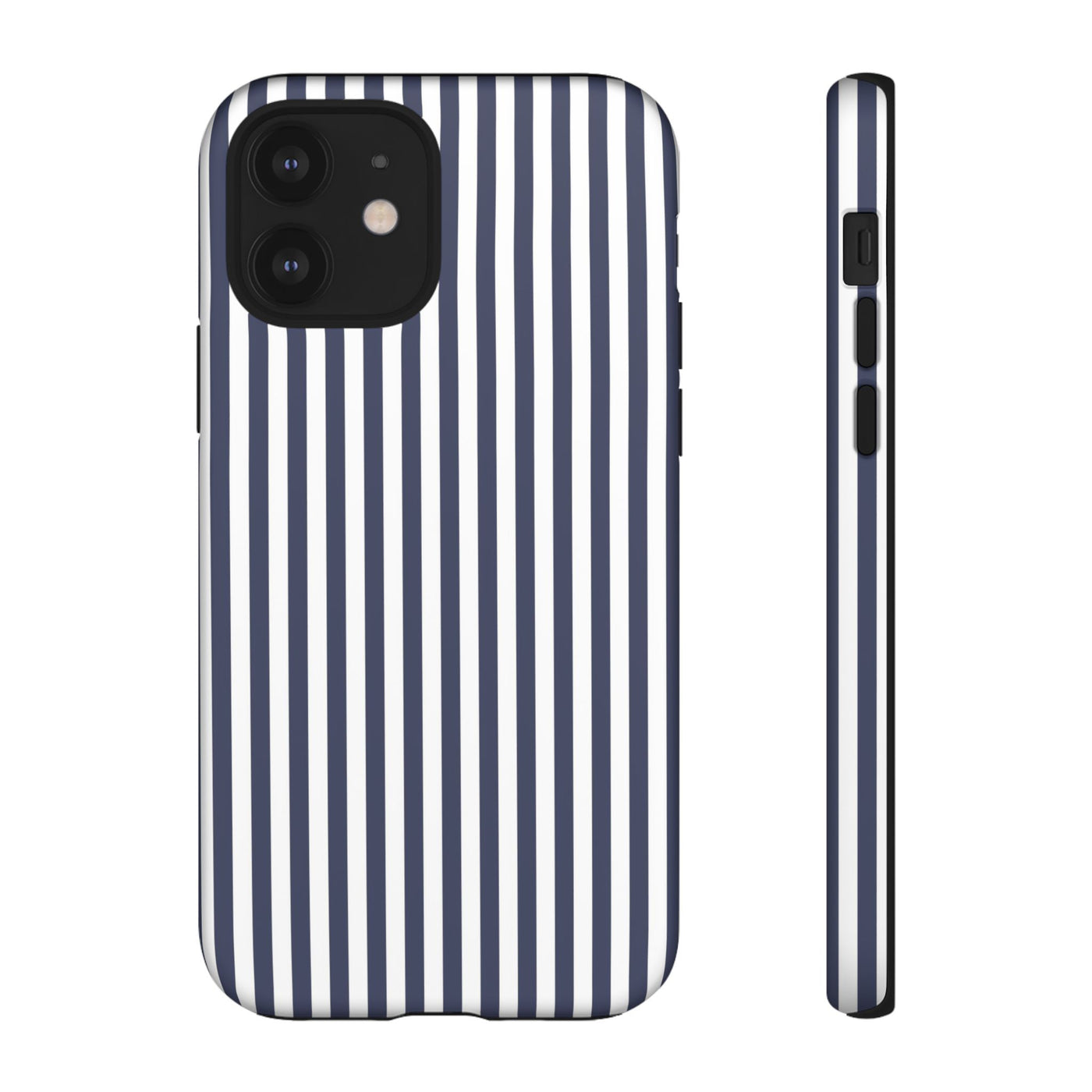 Tough Premium Navy Blue Stripes Phone Case Gift for Her - For Apple iPhone 16 Pro Max 16e iPhone 15 Pro iPhone Iphone 14 Plus 13 Pro 12 SE XR - Studio40ParkLane