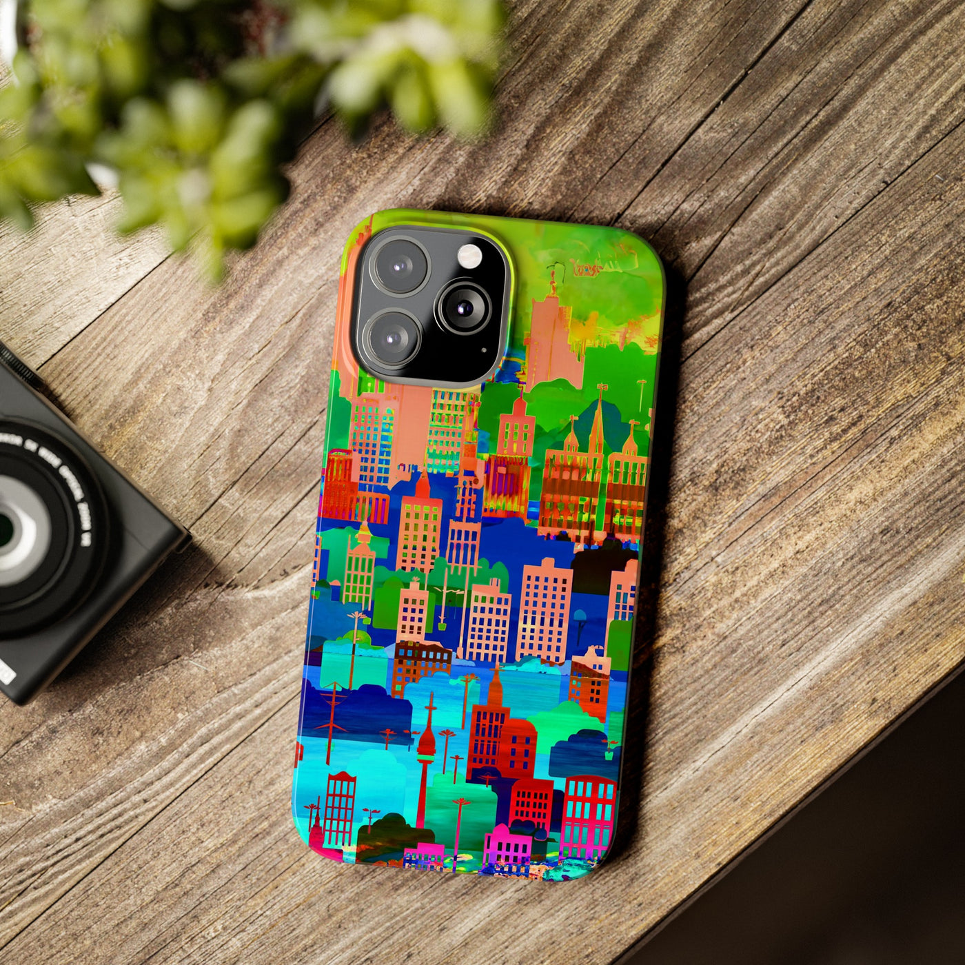 Slim Cute Phone Cases for Iphone - | iPhone 15 Case | iPhone 15 Pro Max Case, Iphone 14 Case, Iphone 14 Pro Max, Iphone 13, Summer City Skyline