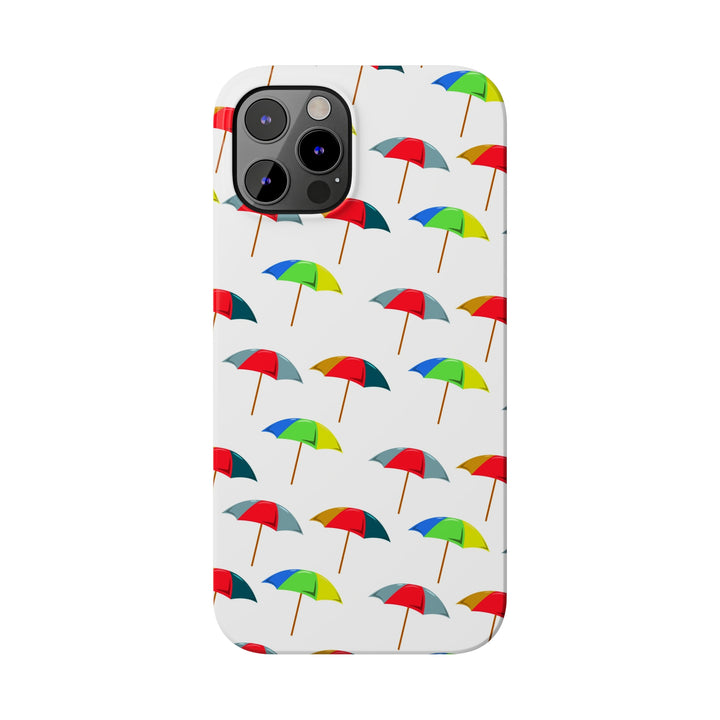 Slim Cute Phone Cases for Iphone - | iPhone 15 Case | iPhone 15 Pro Max Case, Iphone 14 Case, Iphone 14 Pro Max, Iphone 13, Colorful Beach Parasol - Studio40ParkLane