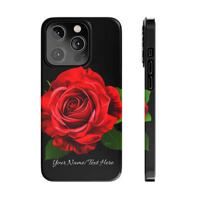 Custom Personalized Red Rose Flowers Gift for Her Cute Phone Cases for Iphone 16 Pro Max | iPhone 15 Case | iPhone 15 Pro Max Case, Iphone 14, Iphone 14 Pro Max, Iphone 13 12 11 8 7