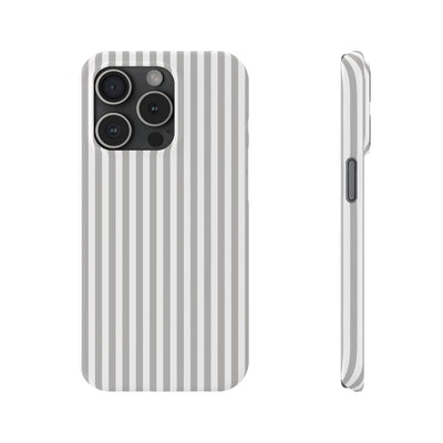 Slim Light Grey Striped Cute Phone Case for Iphone 16 - | iPhone 15 Pro Max Case | iPhone 14 Case Iphone 13 12 11 10 9 8 7 Gift for Her - Studio40ParkLane