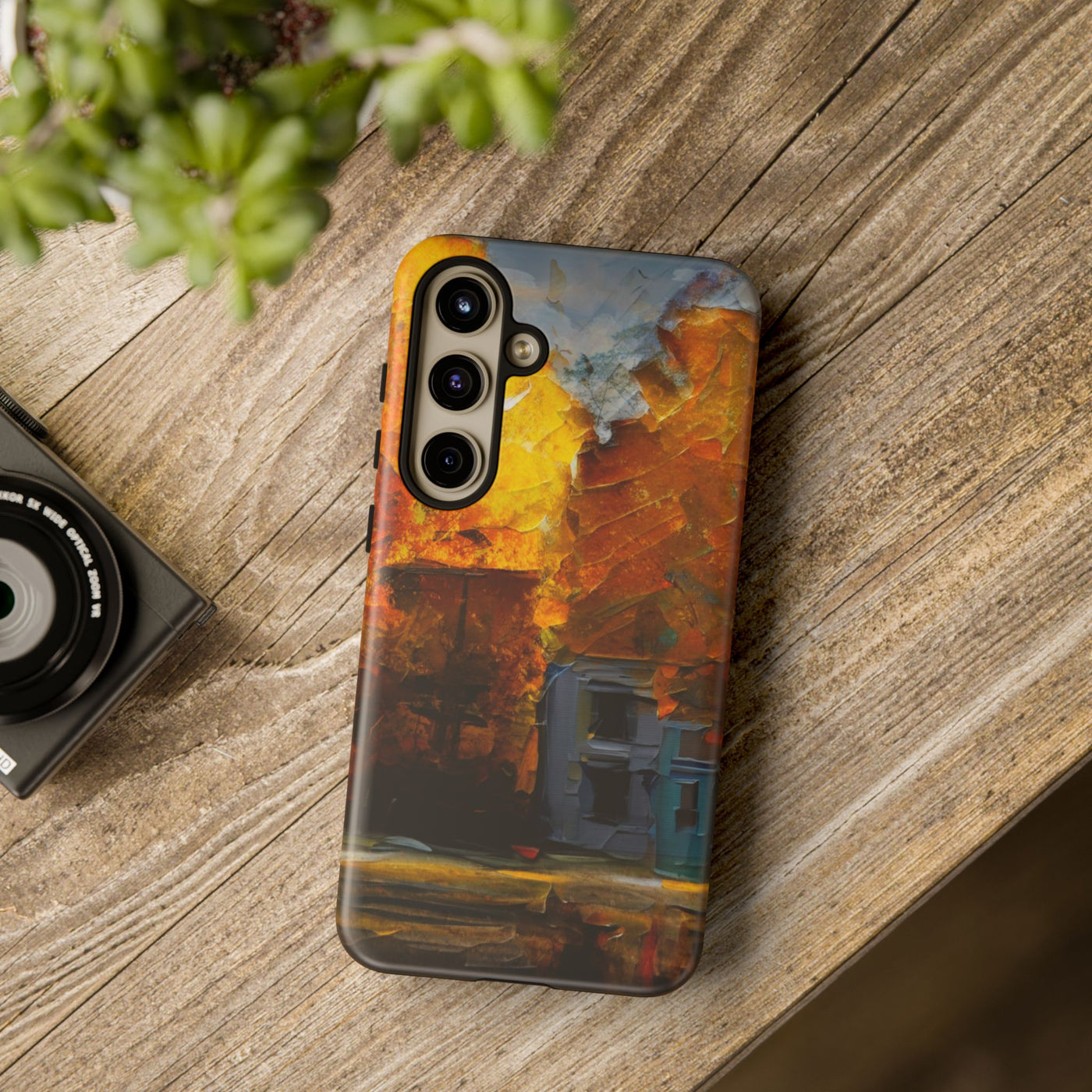 Impact Resistant, Fall Leaves Oil Painting, Cute Phone Cases for Samsung S24, S23, S22, S21, IPhone 15 pro Iphone 14 pro Iphone 13 IPhone 12 Iphone 11