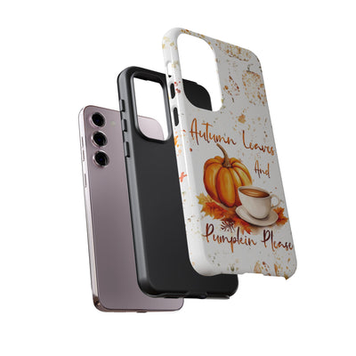 Impact Resistant, Fall Leaves Pumpkin Pie, Cute Phone Cases for Samsung S24, S23, S22, S21, IPhone 15 pro Iphone 14 pro Iphone 13 IPhone 12 Iphone 11