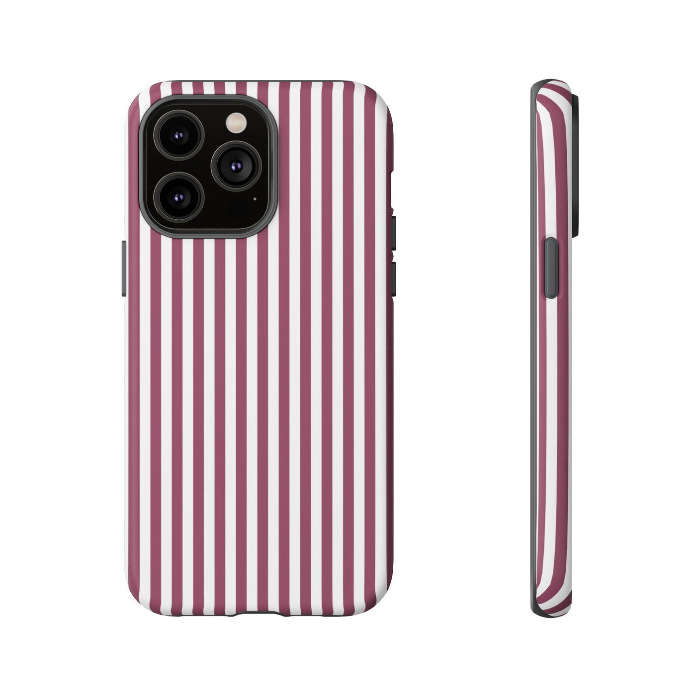 Tough Premium Old Claret Stripes Phone Case Gift for Her - For Apple iPhone 16 Pro Max 16e iPhone 15 Pro iPhone Iphone 14 Plus 13 Pro 12 SE XR - Studio40ParkLane