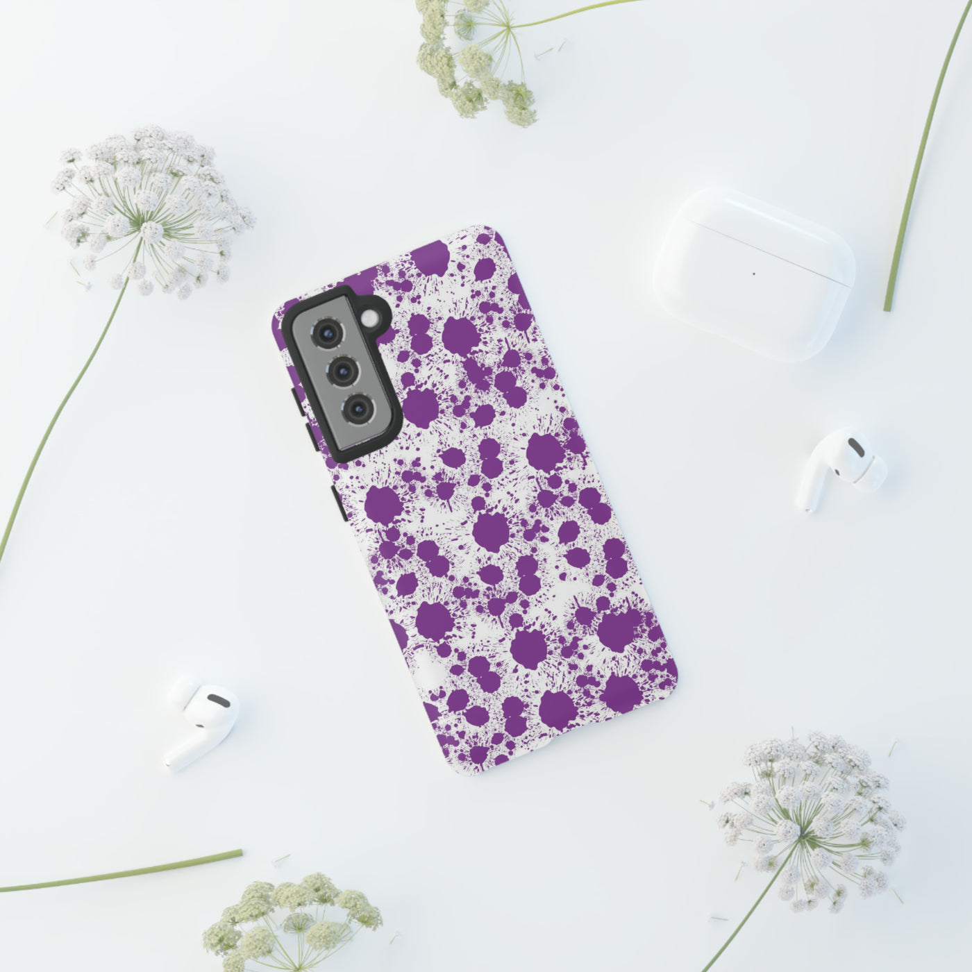 Cool Samsung Phone Case | Aesthetic Samsung Phone Case | Paint Splash Purple | Galaxy S23, S22, S21, S20 | Luxury Double Layer | Cute