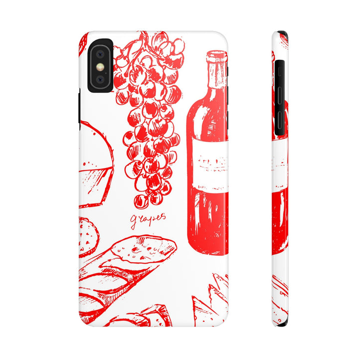 Slim Cute Phone Cases for Iphone | iPhone 15 Case | iPhone 15 Pro Max Case, Iphone 14, Iphone 14 Pro Max, Iphone 13, French Food Wine Red - Studio40ParkLane
