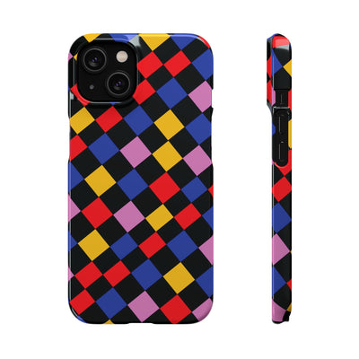Colorful Checkerboard Cute Phone Case - Sleek Snap - for iPhone 16 15 14 13 12 11 Max Pro Plus Samsung Galaxy S24 S23 S22 S21 S20 Plus Ultra - Studio40ParkLane