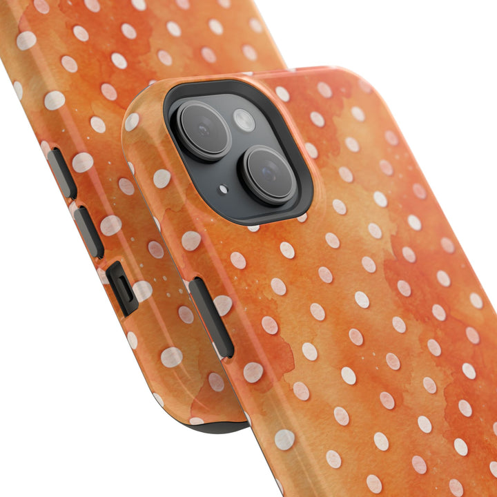 Aesthetic Tough Magsafe Orange Polka Dots Phone Case - For iPhone 17 Pro Max iPhone 16 Pro iPhone 15 Iphone 14 Plus 13 Pro 12 11 10 XR - Studio40ParkLane