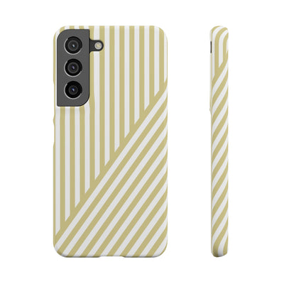 Aesthetic Yellow Beige Stripes Cute Phone Case Sleek Snap - For iPhone 17 Pro Max iPhone 16 Pro iPhone 15 Iphone 14 Plus 13 Pro 12 11 10 Gift