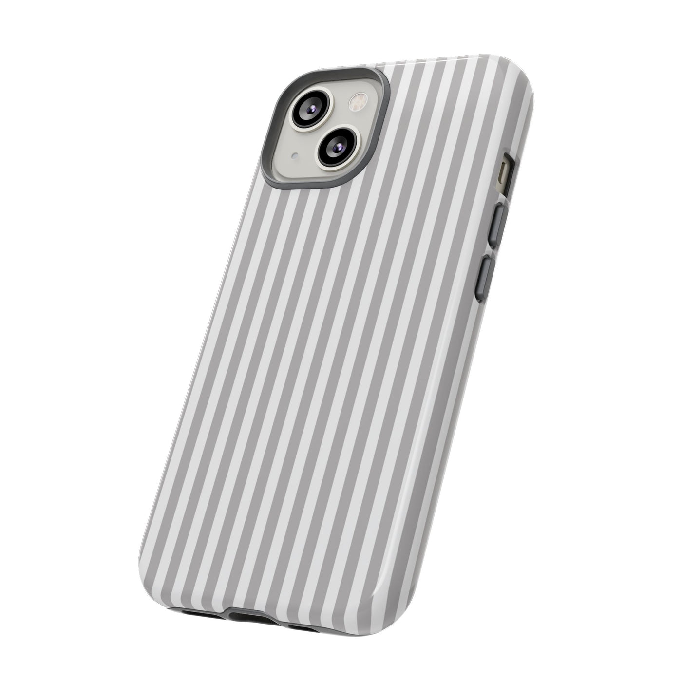 Tough Premium Ash Grey Stripes Phone Case Gift for Her - For Apple iPhone 16 Pro Max 16e iPhone 15 Pro iPhone Iphone 14 Plus 13 Pro 12 SE XR - Studio40ParkLane