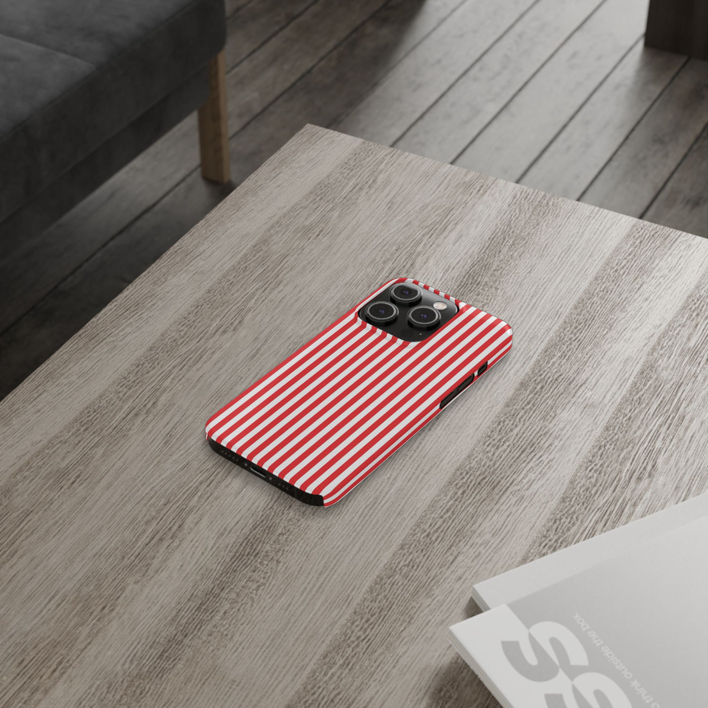 Slim Full Red Striped Cute Phone Case for Iphone 16 - | iPhone 15 Pro Max Case | iPhone 14 Case Iphone 13 12 11 10 9 8 7 XS X Gift for Her - Studio40ParkLane