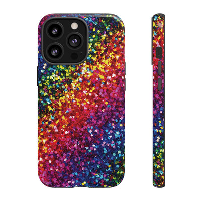 Faux Chic Play on Glitter Effect Cute Phone Case, for IPhone 16 pro Max | Iphone 15, Iphone 14, IPhone 13 Case, 11 8 7, Samsung Galaxy S24, S23, S22, S21, 2 Layer Protection