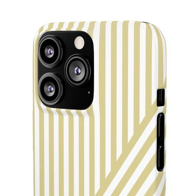 Aesthetic Yellow Beige Stripes Cute Phone Case Sleek Snap - For iPhone 17 Pro Max iPhone 16 Pro iPhone 15 Iphone 14 Plus 13 Pro 12 11 10 Gift