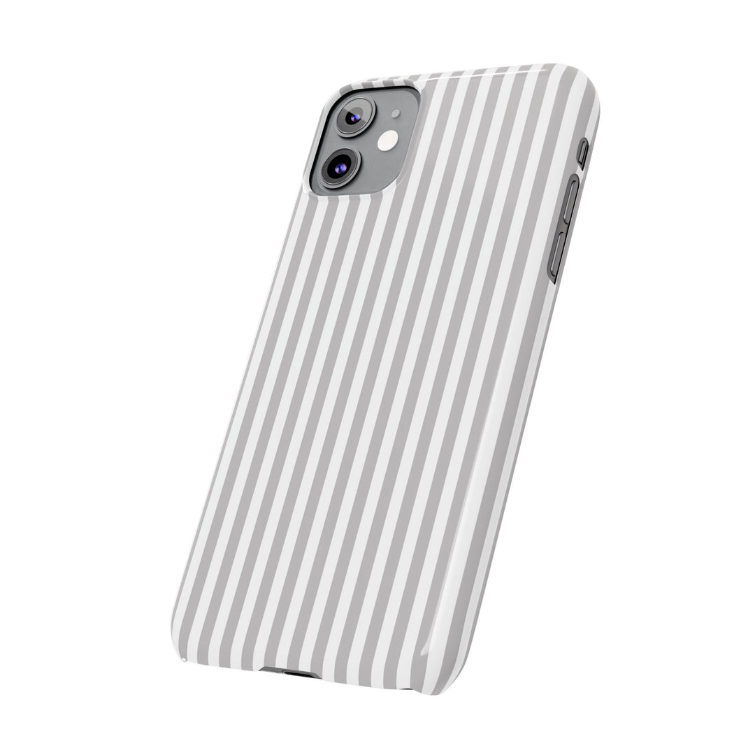 Slim Light Grey Striped Cute Phone Case for Iphone 16 - | iPhone 15 Pro Max Case | iPhone 14 Case Iphone 13 12 11 10 9 8 7 Gift for Her - Studio40ParkLane