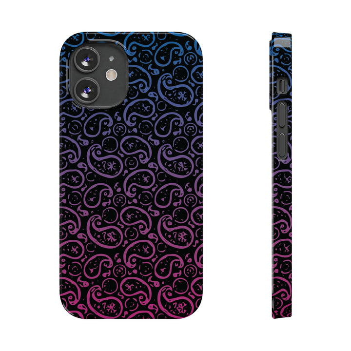Slim Cute Phone Cases for Iphone - | iPhone 15 Case | iPhone 15 Pro Max Case, Iphone 14 Case, Iphone 14 Pro Max, Iphone 13, Paisley Blue Pink Black - Studio40ParkLane