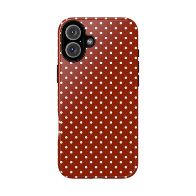Aesthetic Tough Clay Red Polka Dots Premium Phone Case - For iPhone 17 Pro Max iPhone 16 Pro iPhone 15 Iphone 14 Plus 13 Pro 12 11 10 XR XS - Studio40ParkLane
