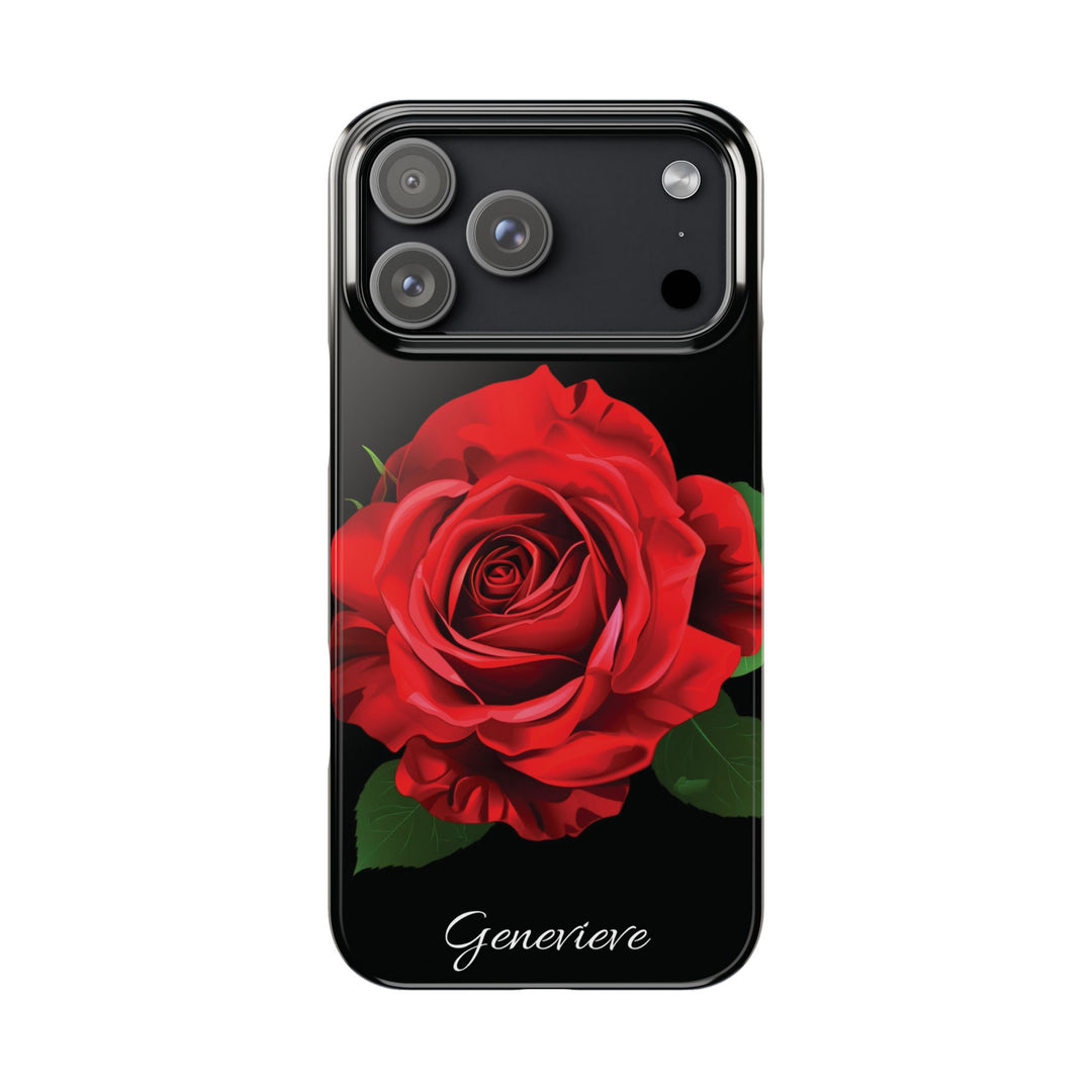 Slim Custom Personalized Red Rose Flowers Gift for Her Cute Phone Cases for Iphone 16 Pro Max | iPhone 15 Case | iPhone 15 Pro Max Case, Iphone 14, Iphone 14 Pro Max, Iphone 13 12 11 8 7 - Studio40ParkLane