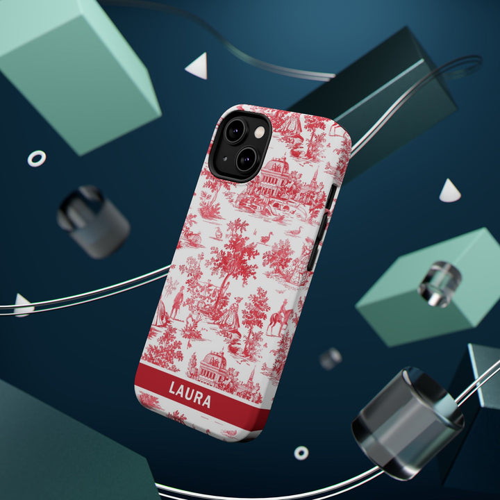 Magsafe French Toile Personalized Initial Custom Gift for Her Cute Phone Cases for Iphone 16 Pro Max | iPhone 15 Case | iPhone 15 Pro Max Case, Iphone 14, 13, 12, 11, 10, 8, 7 - Studio40ParkLane