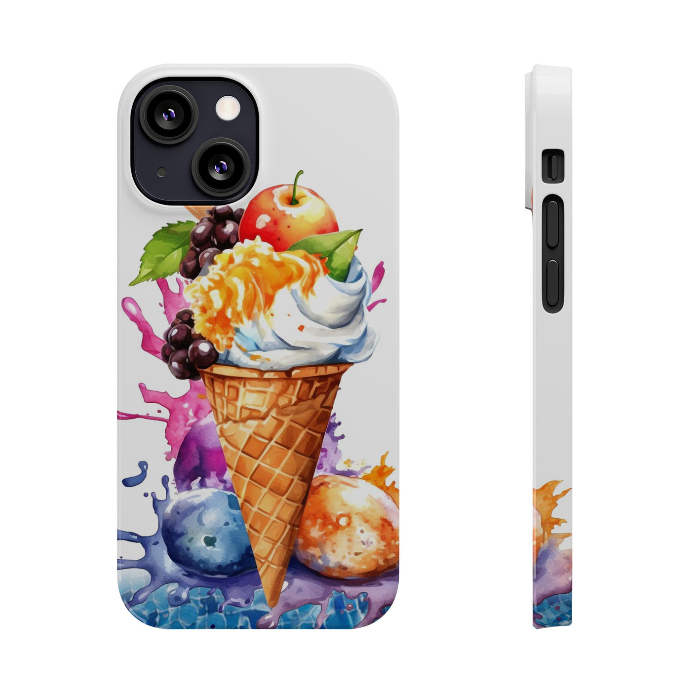 Summer Ice Cream Cone Slim Cute Phone Cases for Iphone  | iPhone 15 Case | iPhone 15 Pro Max Case, Iphone 14, Iphone 14 Pro Max, Iphone 13