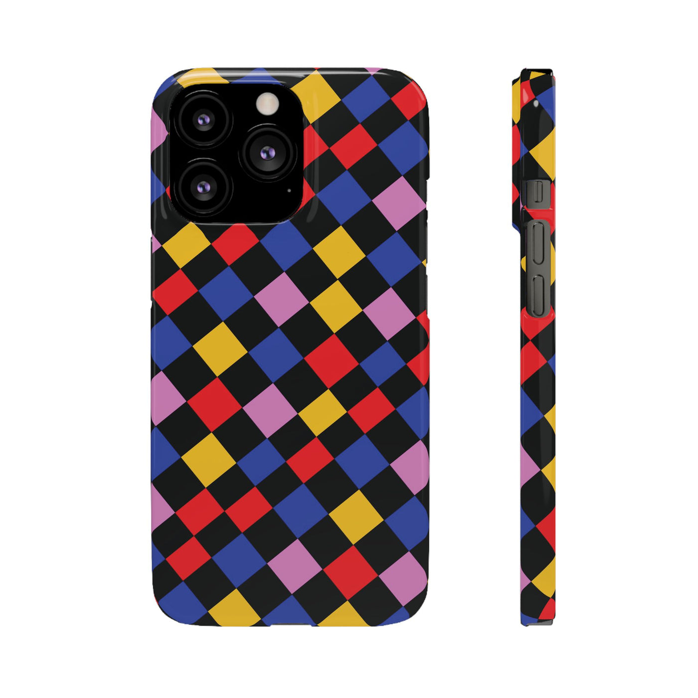 Colorful Checkerboard Cute Phone Case - Sleek Snap - for iPhone 16 15 14 13 12 11 Max Pro Plus Samsung Galaxy S24 S23 S22 S21 S20 Plus Ultra - Studio40ParkLane