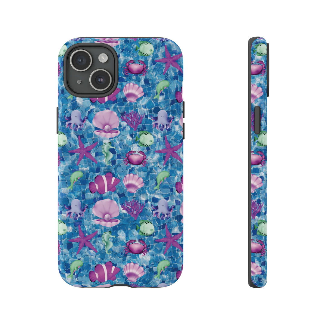 Cute IPhone Case | Blue Pink Under The Sea, iPhone 15 Case | iPhone 15 Pro Case, Iphone 14 Case, Iphone 14 Pro Max Case, Protective Iphone Case - Studio40ParkLane