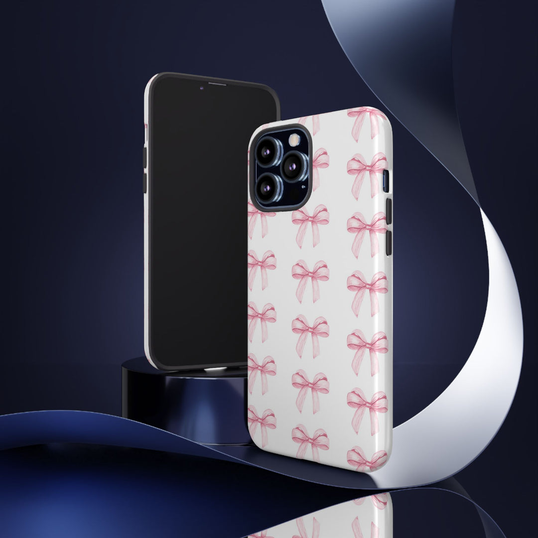Pink Bows Cute Phone Case, for IPhone 16 Pro Max | Iphone 15, Iphone 14, IPhone 13 Case, 11 8 7, Samsung Galaxy S24, S23, S22, S21, 2 Layer Protection - Studio40ParkLane