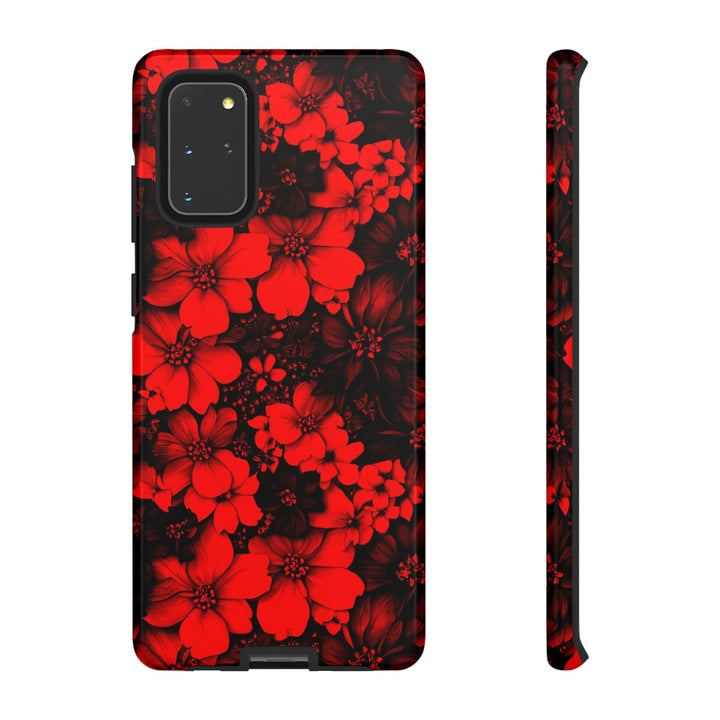 Cute Samsung Phone Case | Aesthetic Samsung Phone Case | Galaxy S23, S22, S21, S20 | Red Black Flowers, Protective Phone Case - Studio40ParkLane