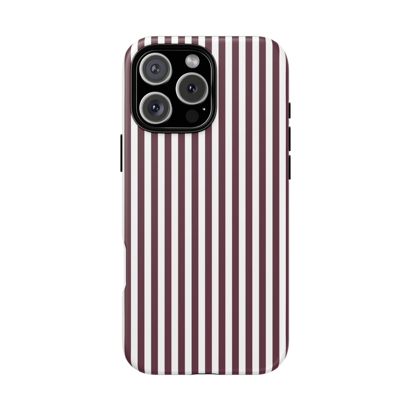 Tough Premium Burgundy Stripes Phone Case Gift for Her - For Apple iPhone 16 Pro Max 16e iPhone 15 Pro iPhone Iphone 14 Plus 13 Pro 12 SE XR - Studio40ParkLane