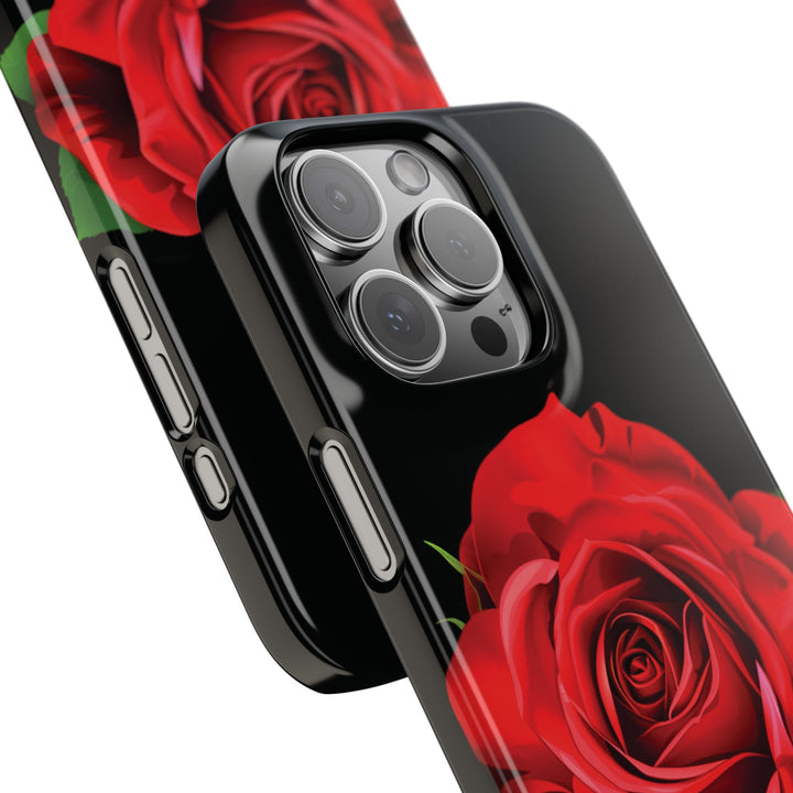 Slim Custom Personalized Red Rose Flowers Gift for Her Cute Phone Cases for Iphone 16 Pro Max | iPhone 15 Case | iPhone 15 Pro Max Case, Iphone 14, Iphone 14 Pro Max, Iphone 13 12 11 8 7 - Studio40ParkLane