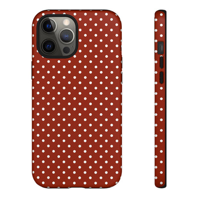 Aesthetic Tough Clay Red Polka Dots Premium Phone Case - For iPhone 17 Pro Max iPhone 16 Pro iPhone 15 Iphone 14 Plus 13 Pro 12 11 10 XR XS - Studio40ParkLane
