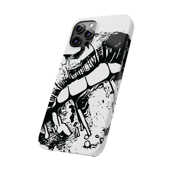 Slim Cute Phone Cases for Iphone - | iPhone 15 Case | iPhone 15 Pro Max Case, Iphone 14 Case, Iphone 14 Pro Max, Iphone 13, Smile Lips Black and White - Studio40ParkLane