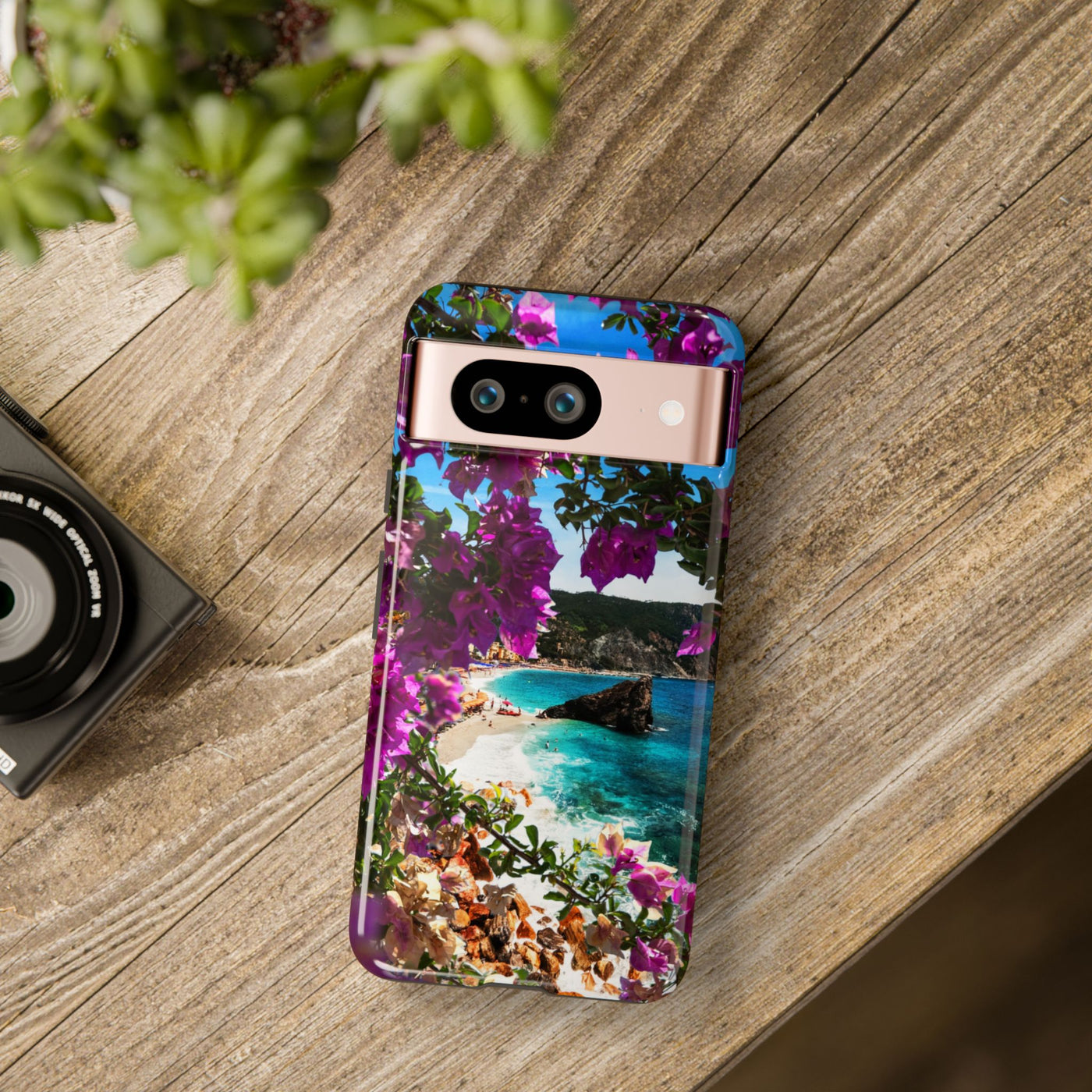 Impact Resistant, Bougainvillea Seaview, Cute Phone Cases for Samsung S24, S23, S22, S21, IPhone 15 pro Iphone 14 pro Iphone 13 IPhone 12 Iphone 11