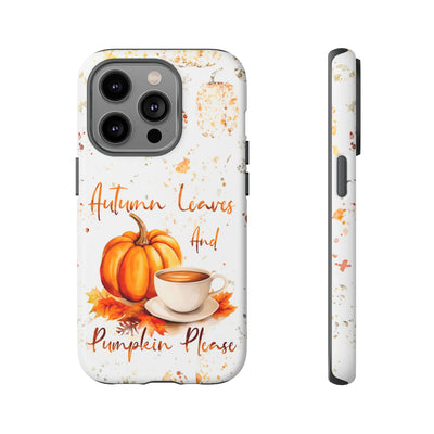 Impact Resistant, Fall Leaves Pumpkin Pie, Cute Phone Cases for Samsung S24, S23, S22, S21, IPhone 15 pro Iphone 14 pro Iphone 13 IPhone 12 Iphone 11