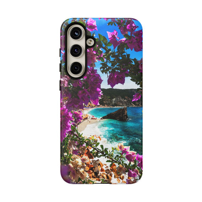 Impact Resistant, Bougainvillea Seaview, Cute Phone Cases for Samsung S24, S23, S22, S21, IPhone 15 pro Iphone 14 pro Iphone 13 IPhone 12 Iphone 11