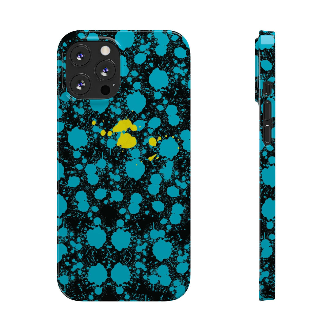 Slim Cute Phone Cases for Iphone - | iPhone 15 Case | iPhone 15 Pro Max Case, Iphone 14 Case, Iphone 14 Pro Max, Iphone 13, Paint Splash Blue Yellow - Studio40ParkLane