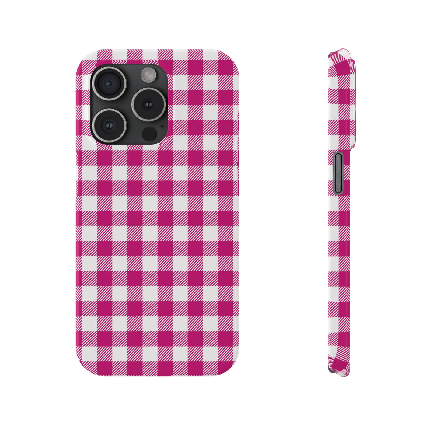 Slim Pink Gingham Gift for Her Cute Phone Cases for Iphone 16 Pro Max | iPhone 15 Case | iPhone 15 Pro Max Case, Iphone 14, 13, 12, 11, 10, 8, 7