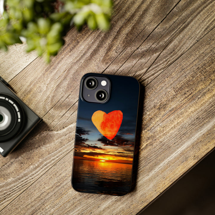 Slim Cute Phone Cases for Iphone - | iPhone 15 Case | iPhone 15 Pro Max Case, Iphone 14 Case, Iphone 14 Pro Max, Iphone 13, Rising Heart Sunset - Studio40ParkLane