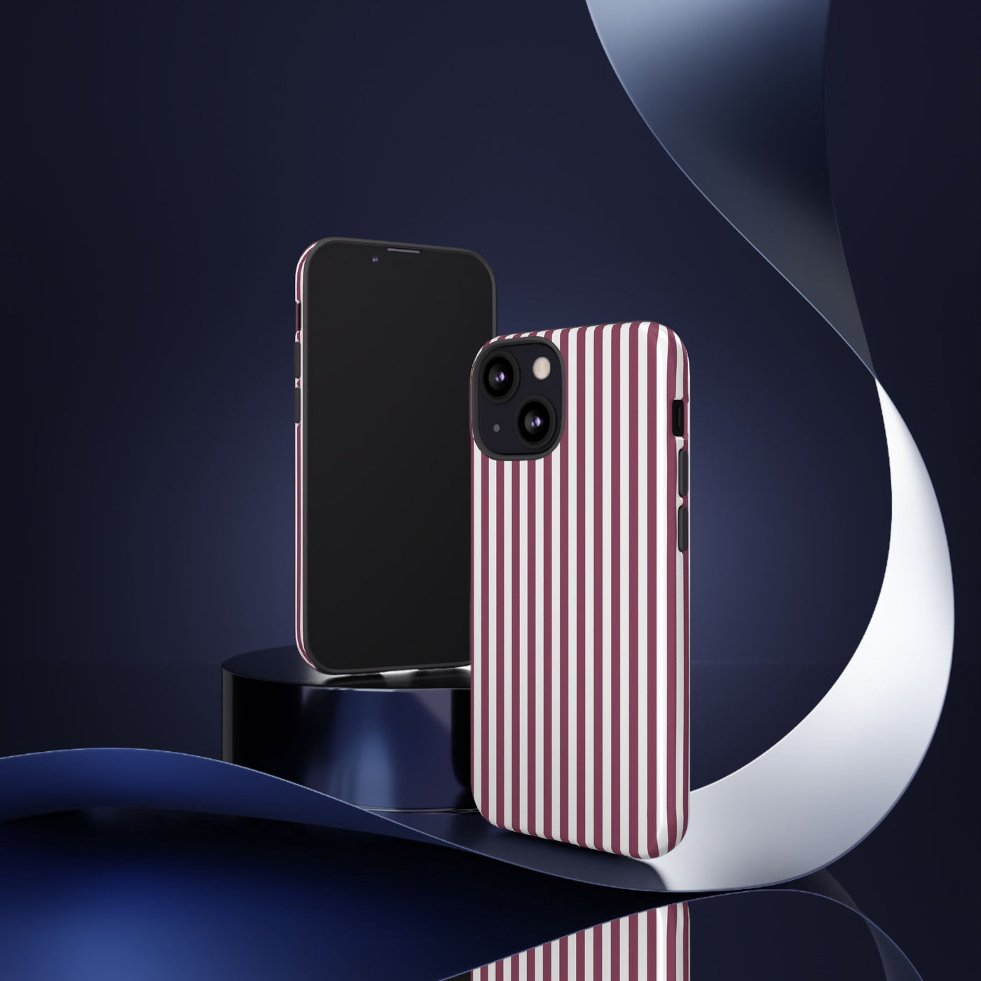 Tough Premium Old Claret Stripes Phone Case Gift for Her - For Apple iPhone 16 Pro Max 16e iPhone 15 Pro iPhone Iphone 14 Plus 13 Pro 12 SE XR - Studio40ParkLane