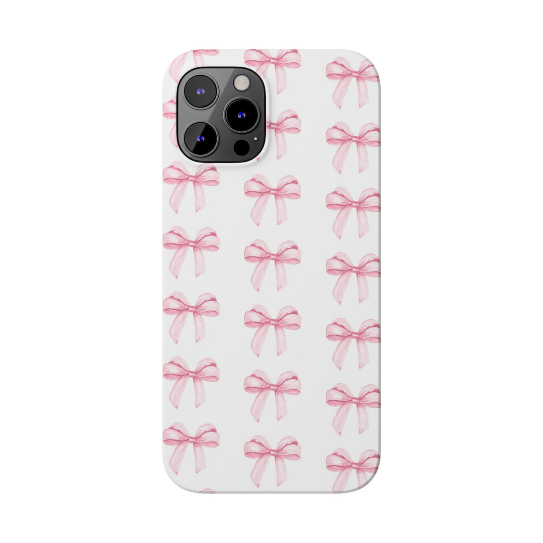 Slim Pink Bows Cute Phone Cases for Iphone 16 Pro Max | iPhone 15 Case | iPhone 15 Pro Max Case, Iphone 14, Iphone 14 Pro Max, Iphone 13 12 11 8 7 - Studio40ParkLane