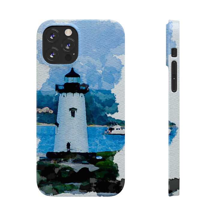 Slim Cute Phone Cases for Iphone - | iPhone 15 Case | iPhone 15 Pro Max Case, Iphone 14 Case, Iphone 14 Pro Max, Iphone 13, Beach Lighthouse Blue - Studio40ParkLane