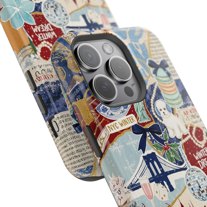 New York Winter Coquette Collage Tough Magsafe Cute Phone Cases for Iphone | iPhone 17 Pro Max Case, Iphone 16, Iphone 15 14 13 12 11 10 9