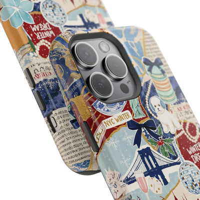 New York Winter Coquette Collage Tough Magsafe Cute Phone Cases for Iphone | iPhone 17 Pro Max Case, Iphone 16, Iphone 15 14 13 12 11 10 9