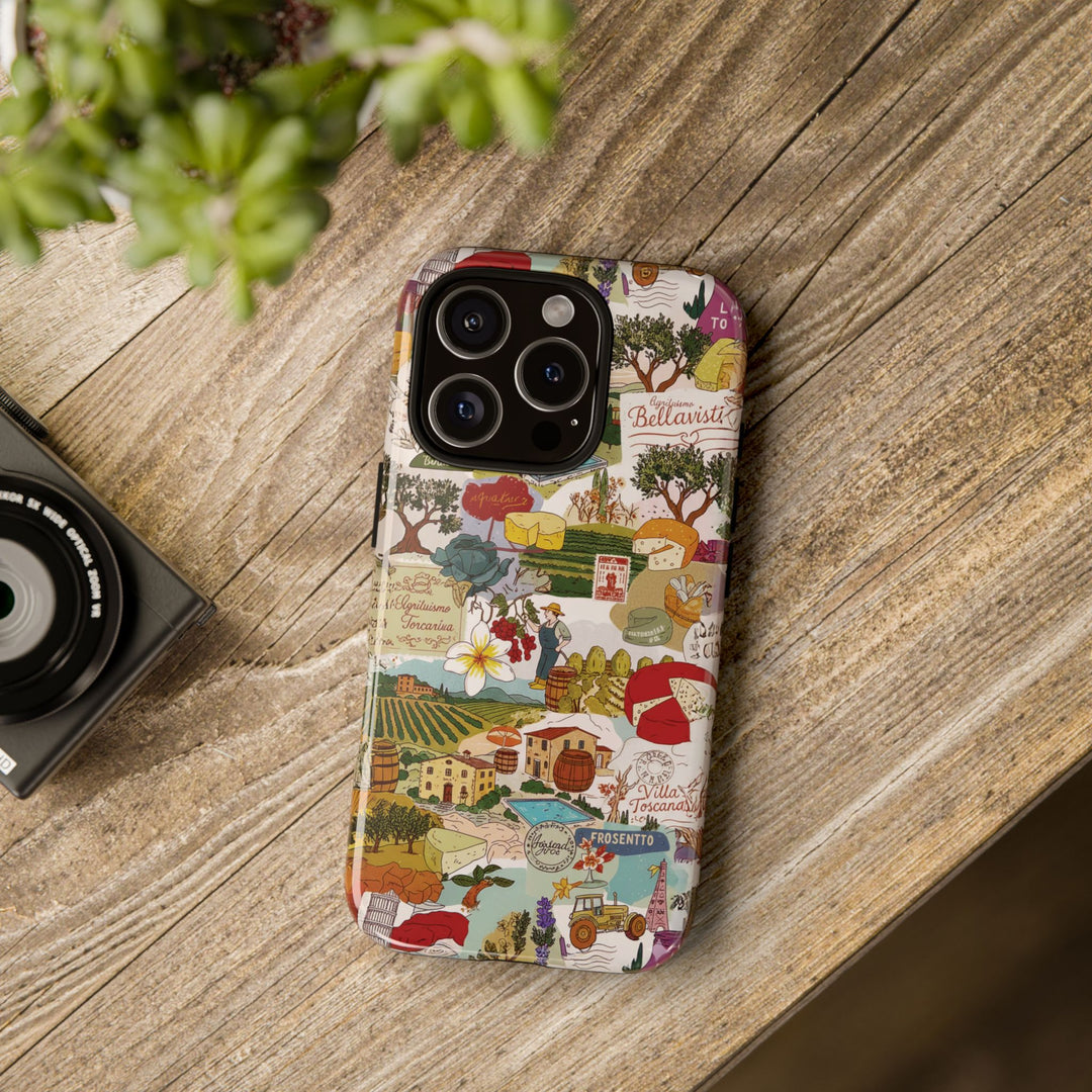 Italy Tuscany Coquette Collage Tough Premium Phone Case - For iPhone 17 Pro Max iPhone 16 Pro iPhone 15 Iphone 14 Plus 13 Pro 12 11 10 XR - Studio40ParkLane