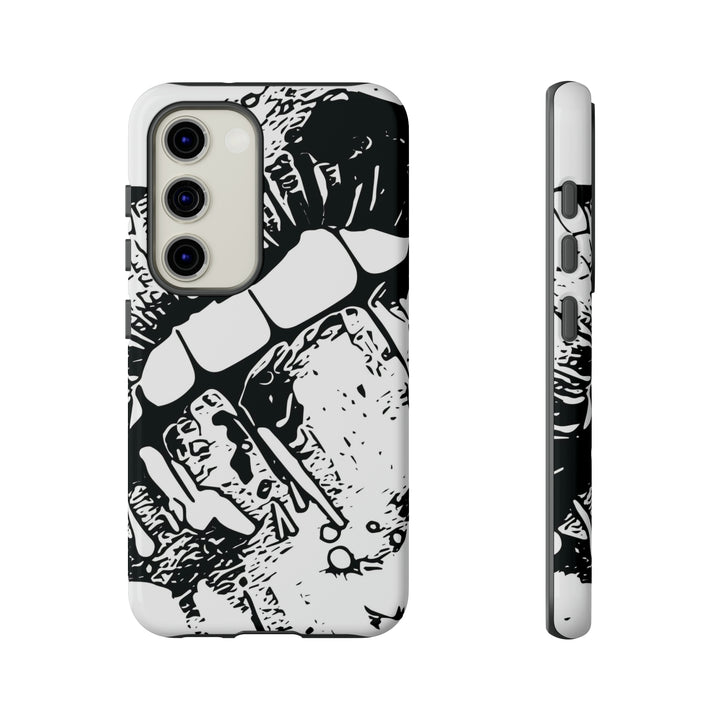 Cute Samsung Phone Case | Aesthetic Samsung Phone Case | Smile Lips Black White | Galaxy S23, S22, S21, S20 | Luxury Double Layer | Cool - Studio40ParkLane